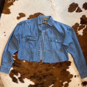 Justin denim cropped button up